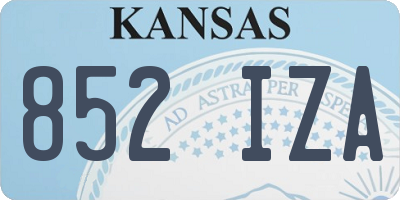 KS license plate 852IZA