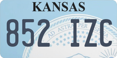 KS license plate 852IZC