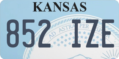 KS license plate 852IZE
