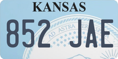 KS license plate 852JAE
