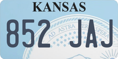 KS license plate 852JAJ