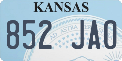 KS license plate 852JAO