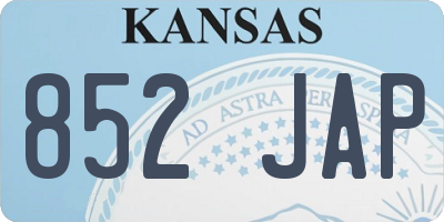 KS license plate 852JAP