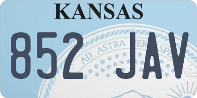 KS license plate 852JAV