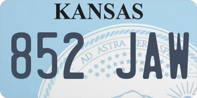 KS license plate 852JAW