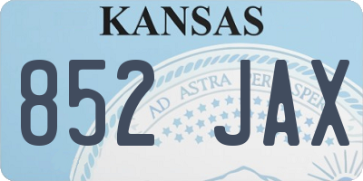 KS license plate 852JAX