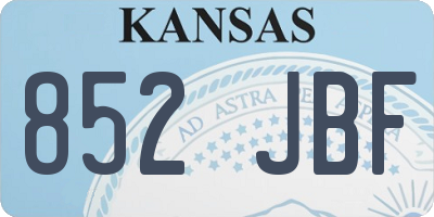 KS license plate 852JBF