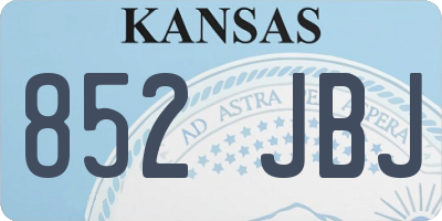 KS license plate 852JBJ