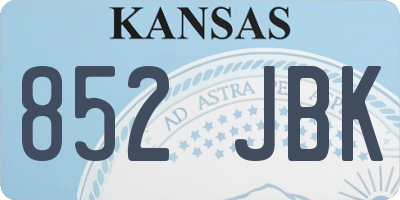 KS license plate 852JBK