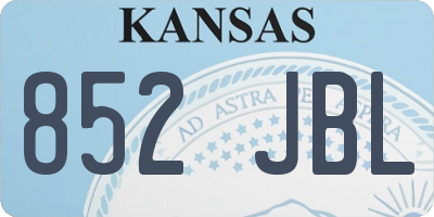 KS license plate 852JBL