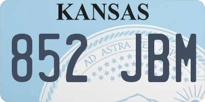 KS license plate 852JBM