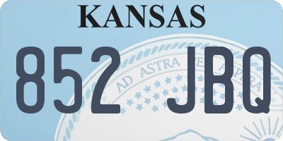 KS license plate 852JBQ