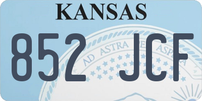 KS license plate 852JCF