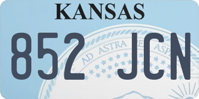 KS license plate 852JCN