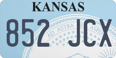 KS license plate 852JCX