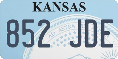 KS license plate 852JDE