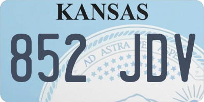 KS license plate 852JDV