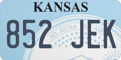 KS license plate 852JEK