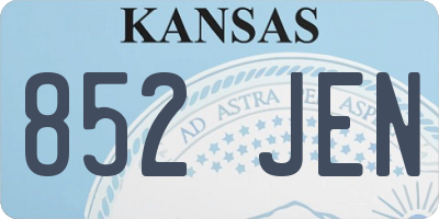 KS license plate 852JEN