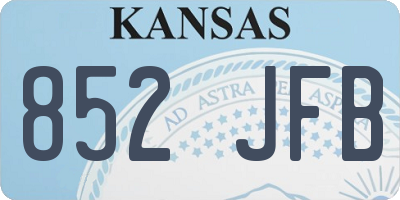 KS license plate 852JFB