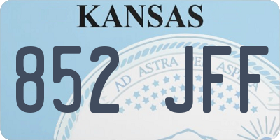 KS license plate 852JFF