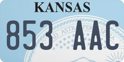 KS license plate 853AAC