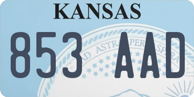 KS license plate 853AAD