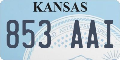 KS license plate 853AAI