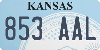 KS license plate 853AAL