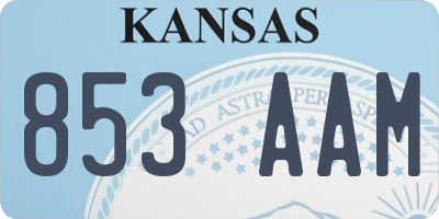 KS license plate 853AAM