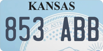 KS license plate 853ABB