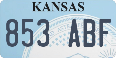KS license plate 853ABF