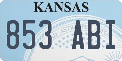 KS license plate 853ABI