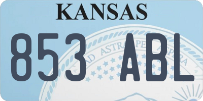 KS license plate 853ABL