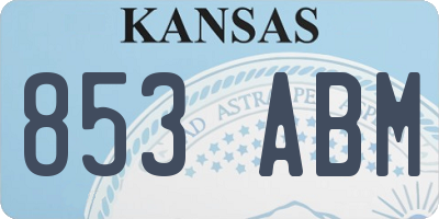 KS license plate 853ABM