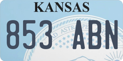 KS license plate 853ABN