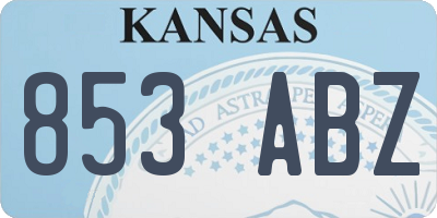 KS license plate 853ABZ