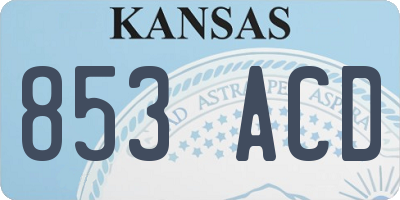 KS license plate 853ACD