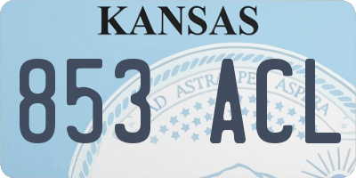 KS license plate 853ACL