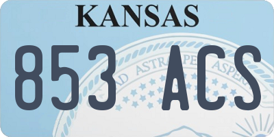 KS license plate 853ACS