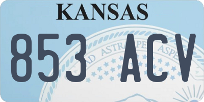 KS license plate 853ACV