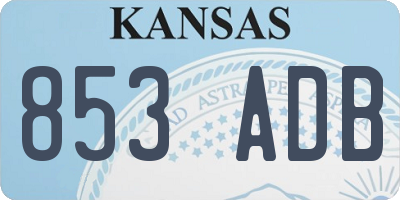 KS license plate 853ADB