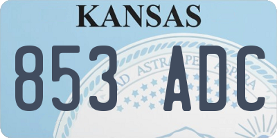 KS license plate 853ADC