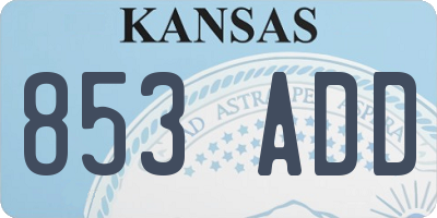 KS license plate 853ADD