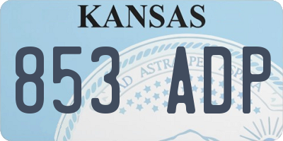 KS license plate 853ADP