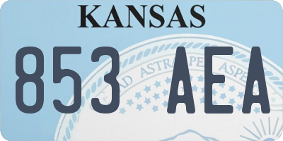 KS license plate 853AEA