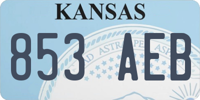 KS license plate 853AEB