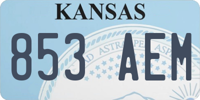 KS license plate 853AEM