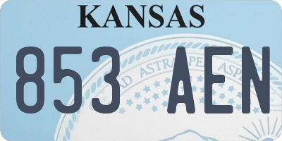 KS license plate 853AEN