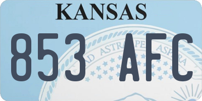 KS license plate 853AFC